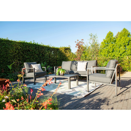 Garten Living 5Sitzer LoungeSet Gillum mit Polster Wayfair.de